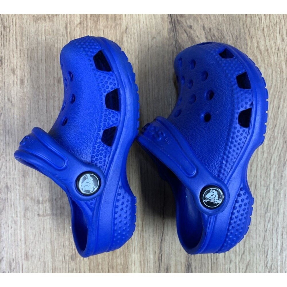 Croc Kids Clogs Slip On Shoes 207011 Adjustable Straps Blue Toddlers Size 2/3 - Picture 10 of 15
